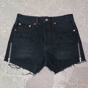 Levi, Black Denim Shorts, Size 27